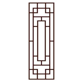 Chinese Style Imitation Redwood Lattice Window Film No Glue Sliding Door Static Window Film Frosted Glass Window Film; 15x39 inch