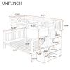 Stairway Twin-Over-Full Bunk Bed with Storage and Guard Rail for Bedroom, Espresso color